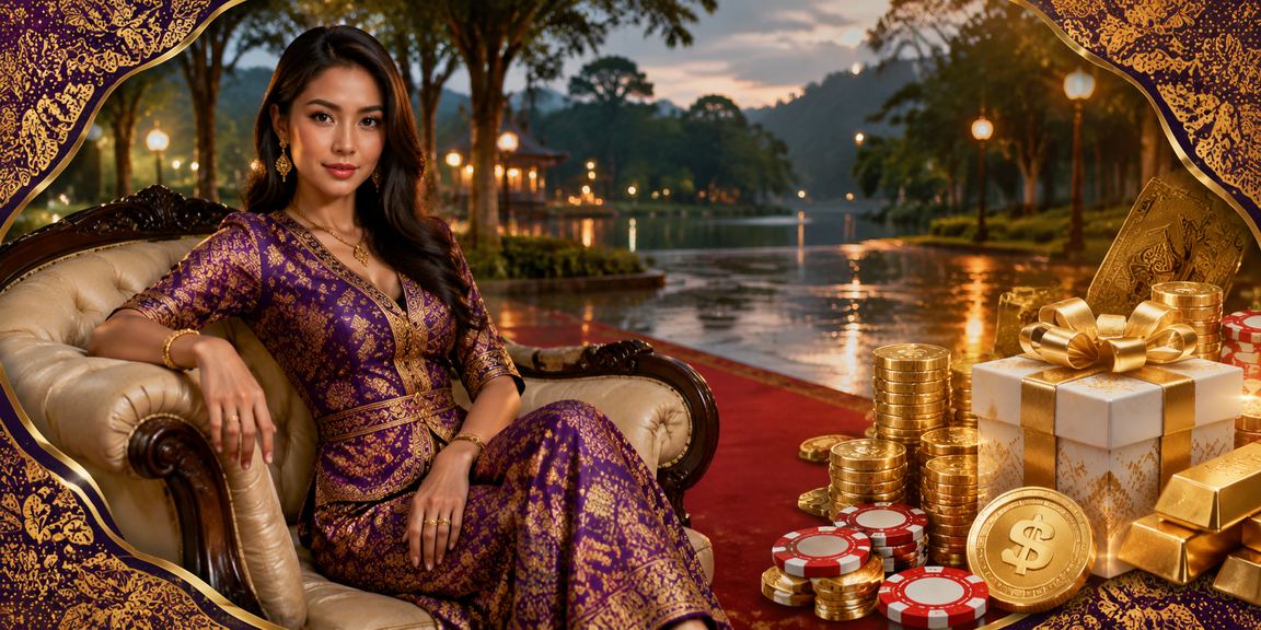 Suasana kasino hiburan tempatan di Malaysia dengan seni batik